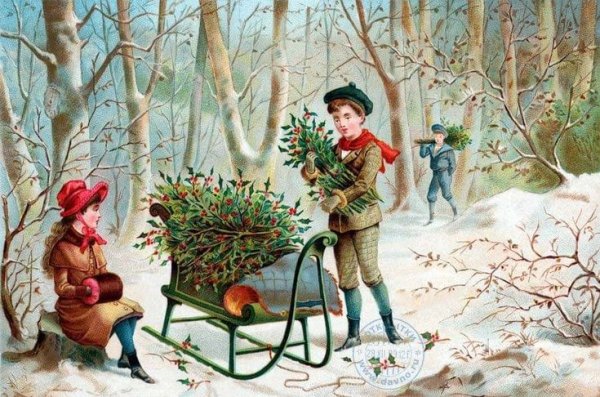 Новогодние мотивы для декупажа