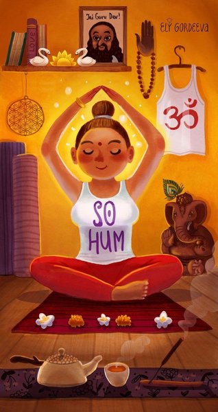 Идеальные асаны в иллюстрации Элины Гордеевой