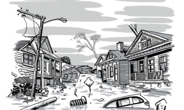 Наводнение иллюстрация