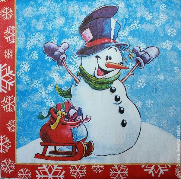 Советские открытки со снеговиком