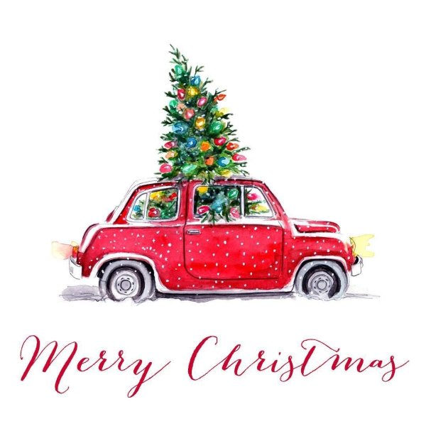 Новогодняя машинка с елкой