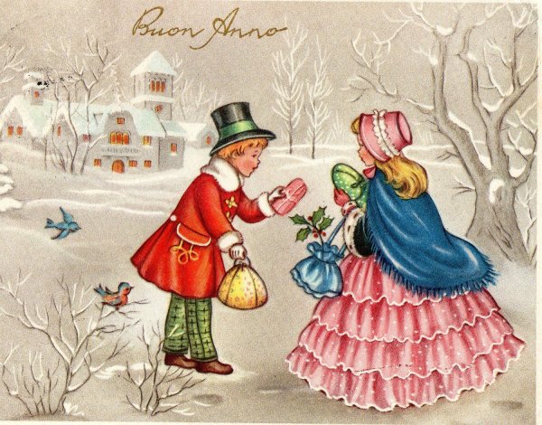 Винтажная открытка новый год