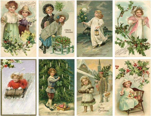 Старинная Рождественская открытка