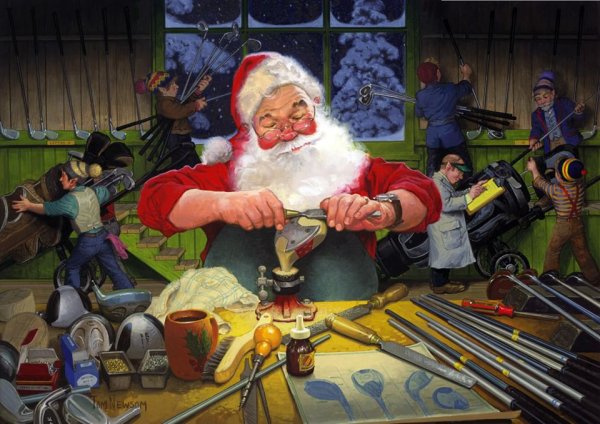 Новогодний фон мастерская Деда Мороза