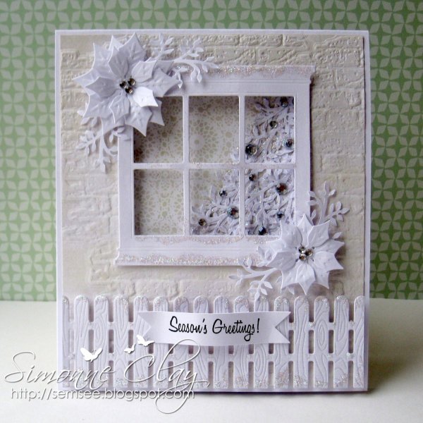 Новогодняя скрап открытка с окошком