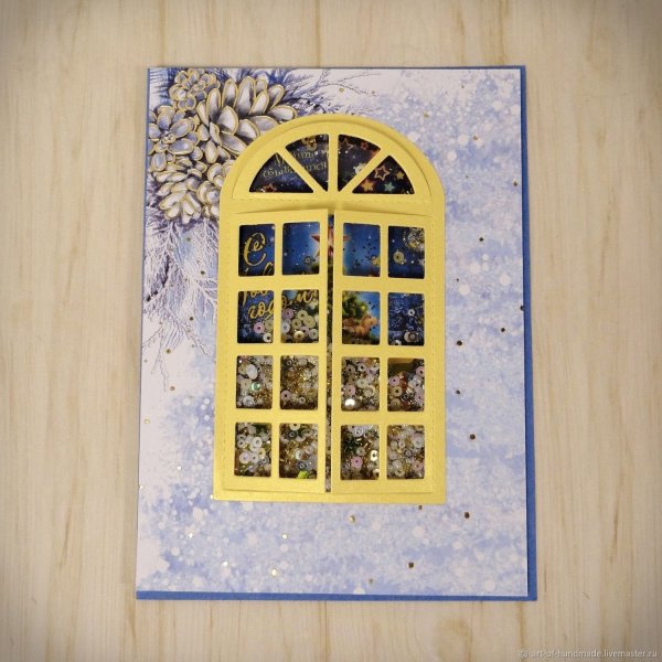 Открытки в виде окна новогодние