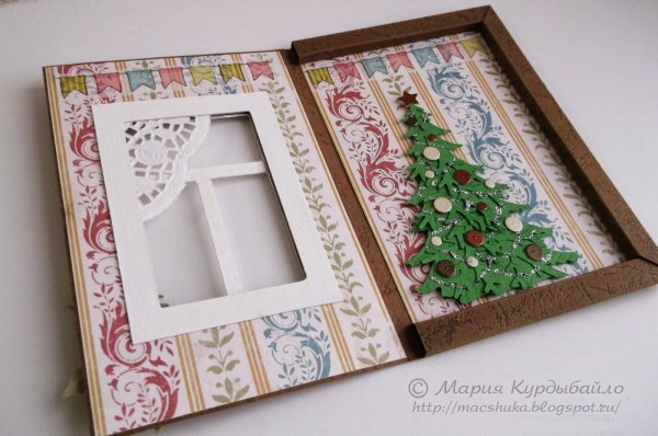 Новогодняя открытка с окошечком