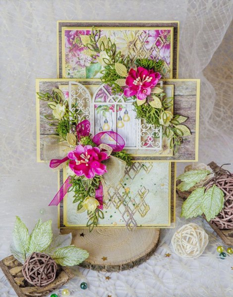Скрапбукинг открытки с окошком
