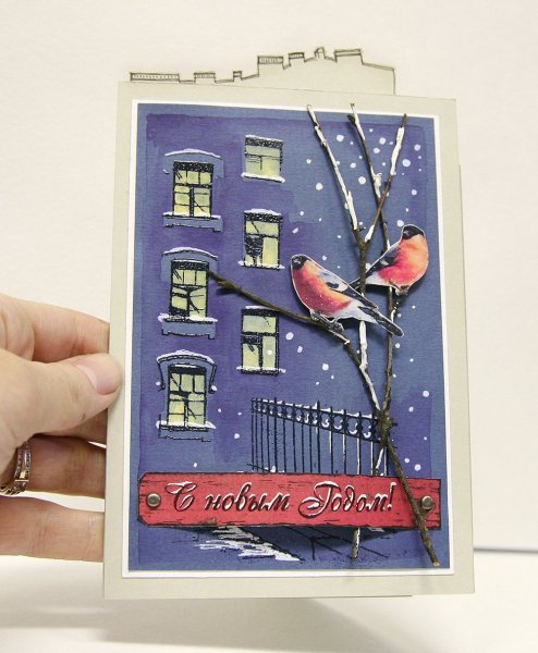 Новогодняя открытка с окошком