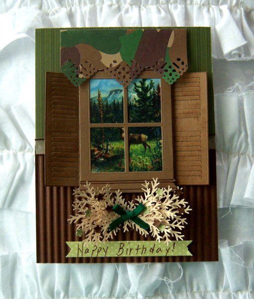 Открытка в окне школа