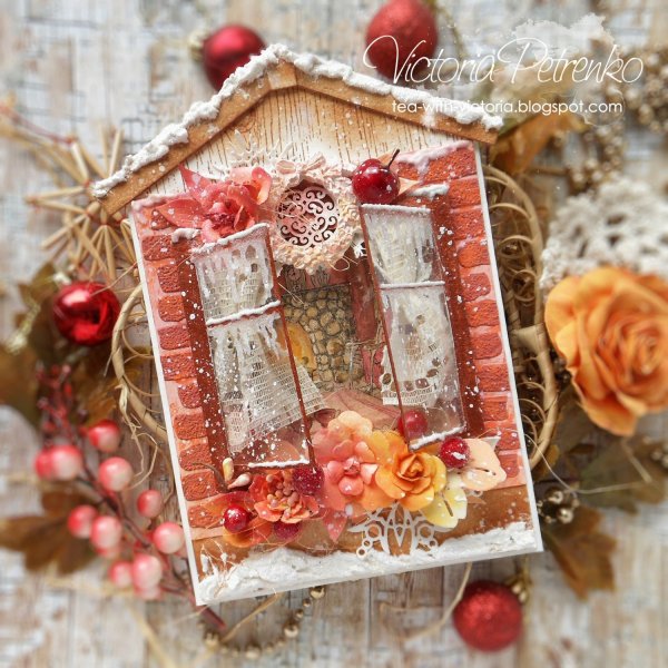 Новогодний домик Скрапбукинг