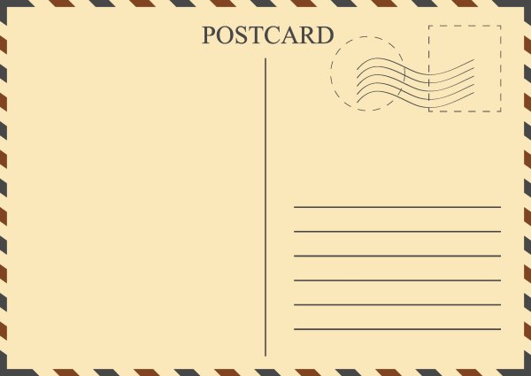 Открытка с маркой шаблон