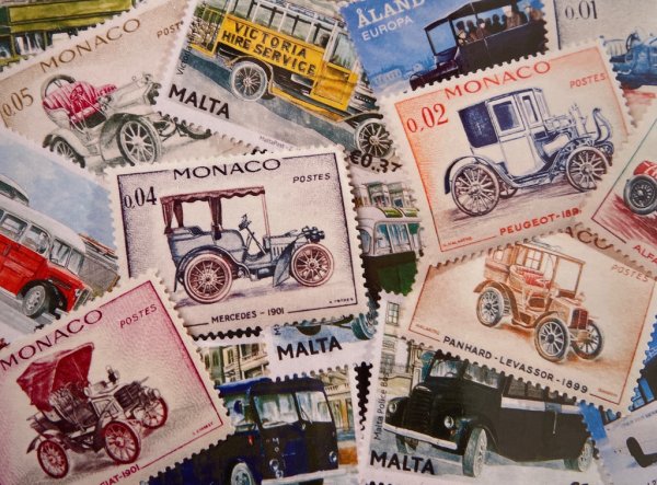 Коллаж открыток с марками