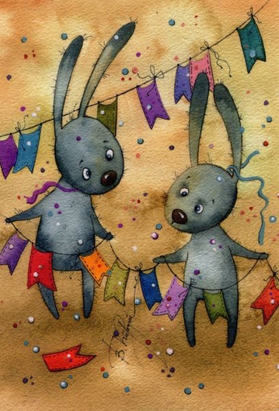 Новогодние иллюстрации Виктории Кирдий