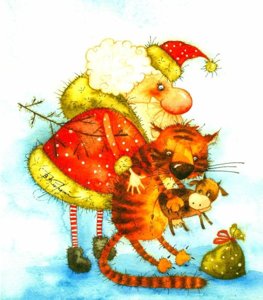 Новогодние иллюстрации Виктории Кирдий