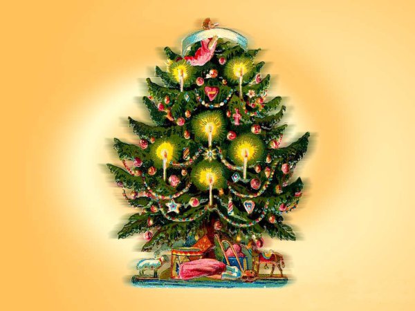 Новогодний фон с елкой