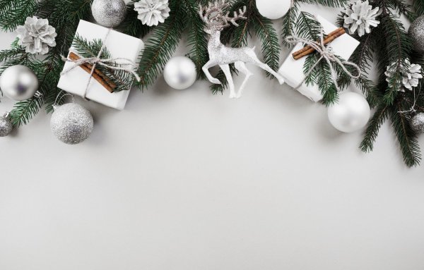 Новогодний фон белый