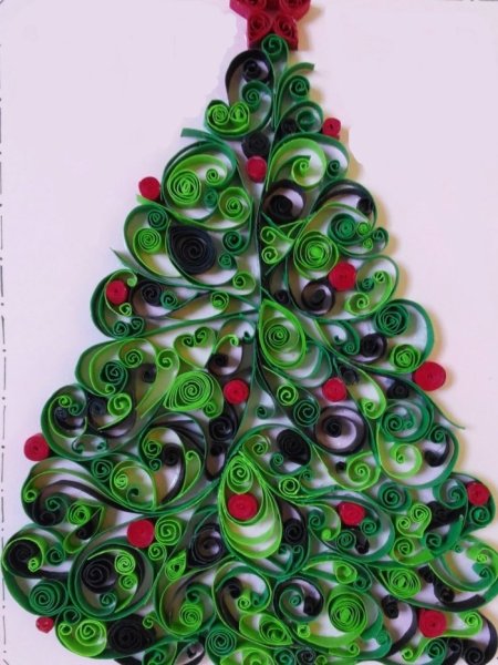 Новогодние открытки из квиллинга