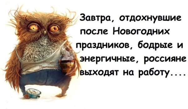 На работу после новогодних праздников прикол
