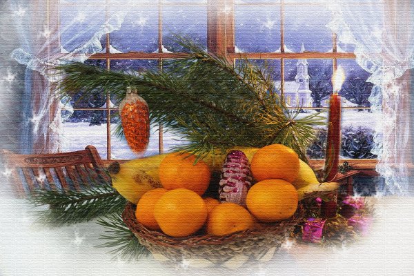 Мандарины новый год открытка