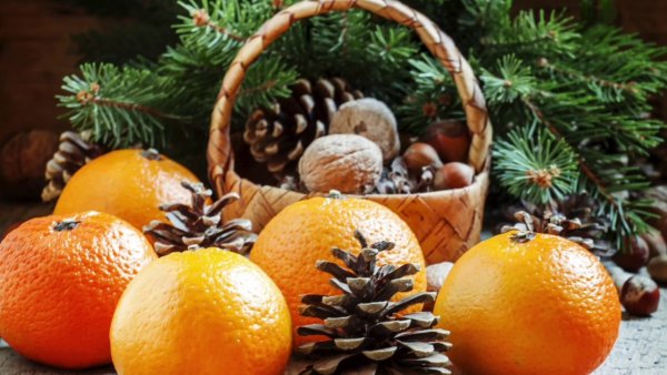 Мандарины на снегу