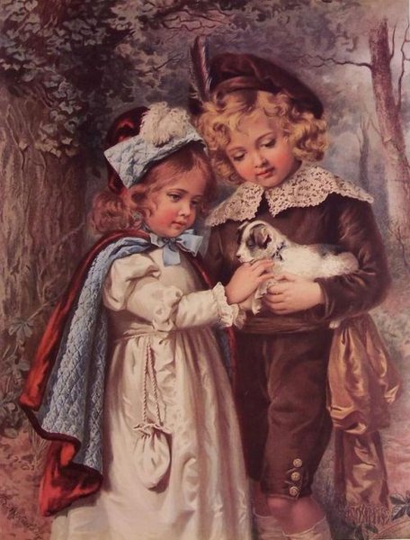 Девочка с куклой для декупажа