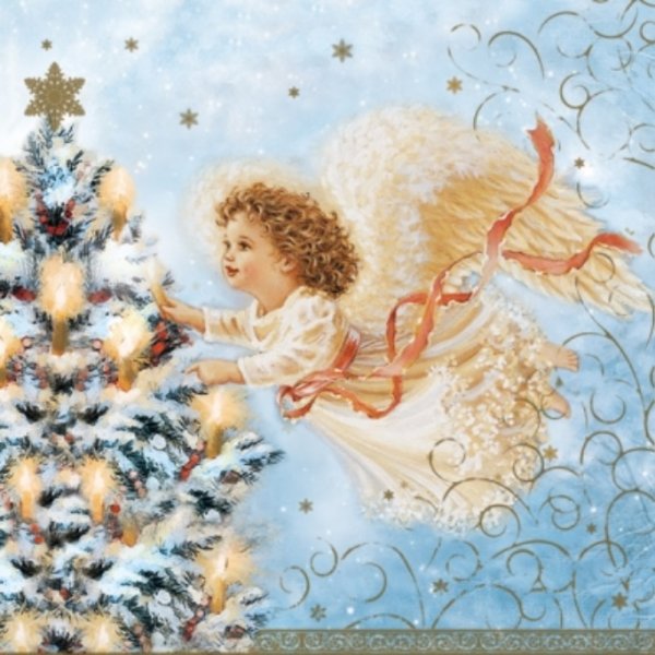 Рождественский ангел декупаж