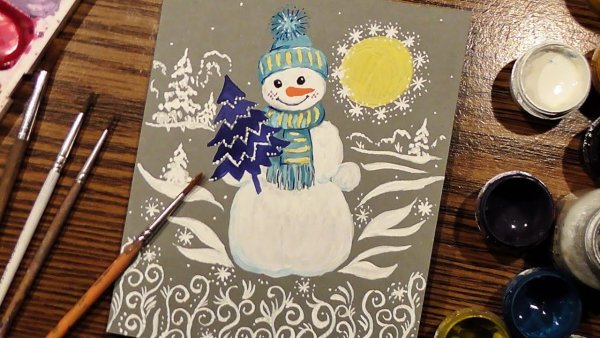 Новогодний мастер класс по рисованию