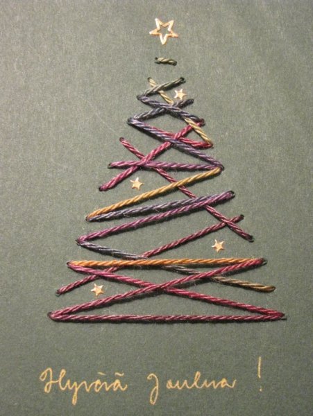 Открытка изонить на новый год