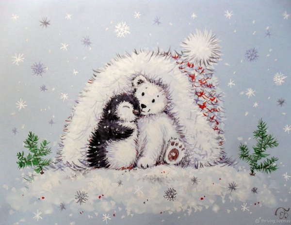 Новогодние открытки с мишками