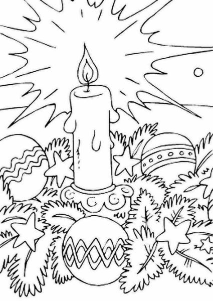 Рождественский рисунок раскраска