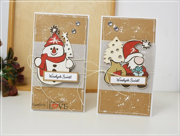 Маленькие крафтовые новогодние открытки 2022 на подарок