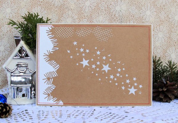 Крафтовая Новогодняя открытка