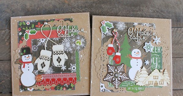 Новогодняя открытка крафт