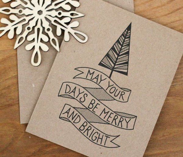 Открытки из крафт бумаги