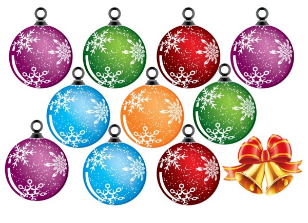 Разноцветные шары на елку