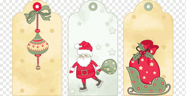 Винтажные новогодние бирки