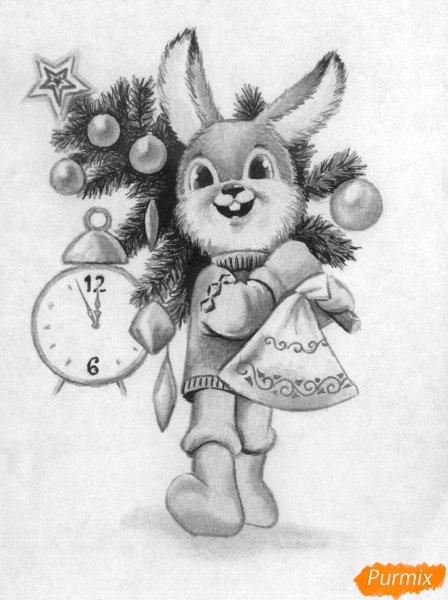 Рисуночки новогодние карандашом