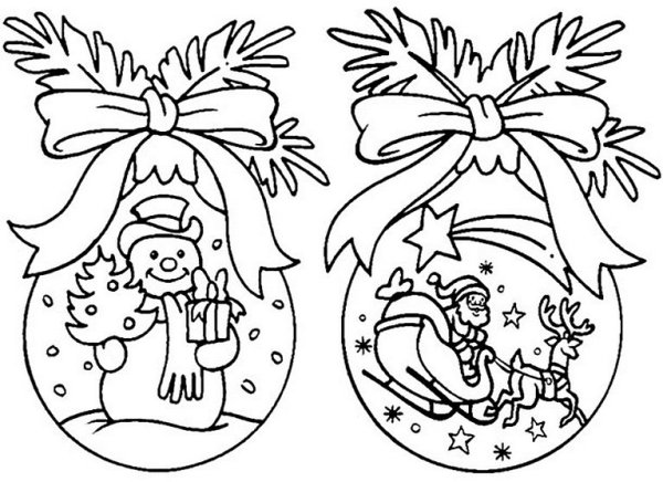 Шар новогодний трафарет на окно