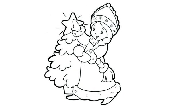 Снегурочка трафарет на окно