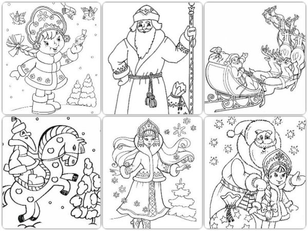 Новогодние трафареты дед Мороз и Снегурочка