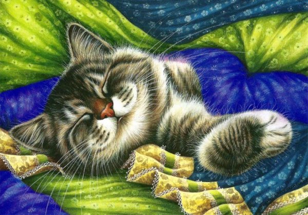 Открытки спокойной ночи с котятами