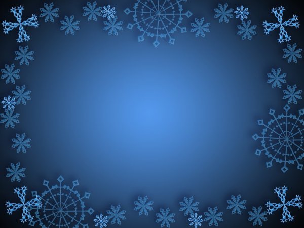 Синий фон со снежинками