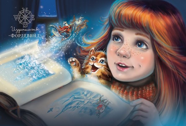 Мультяшная девочка зимой