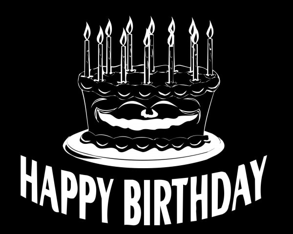 С днем рождения на черном фоне