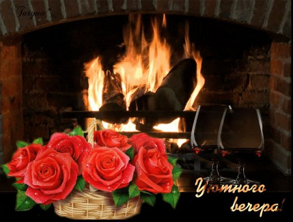 Камин нарисованный новогодний