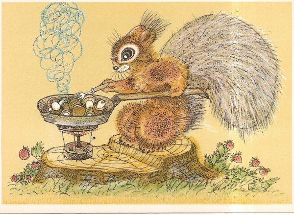 Белка Советская открытка