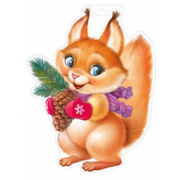 Новогодняя открытка белка