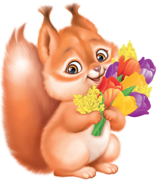 Новогодняя открытка белка