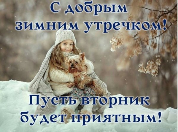 Открытки с добрым утром вторника зимние